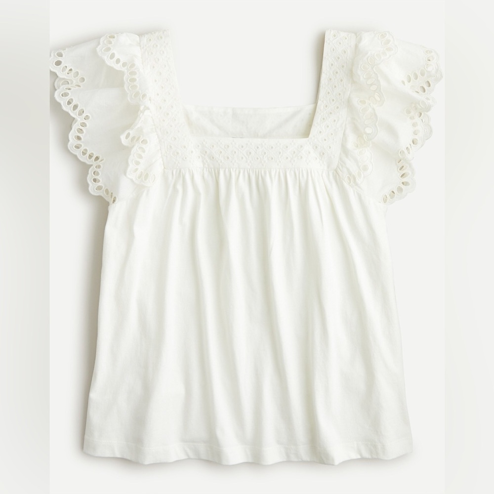 J. Crew square neck eyelet top